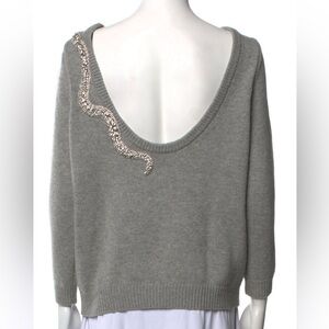 ba&sh Light Gray Women's Sweater with Embellishment Small